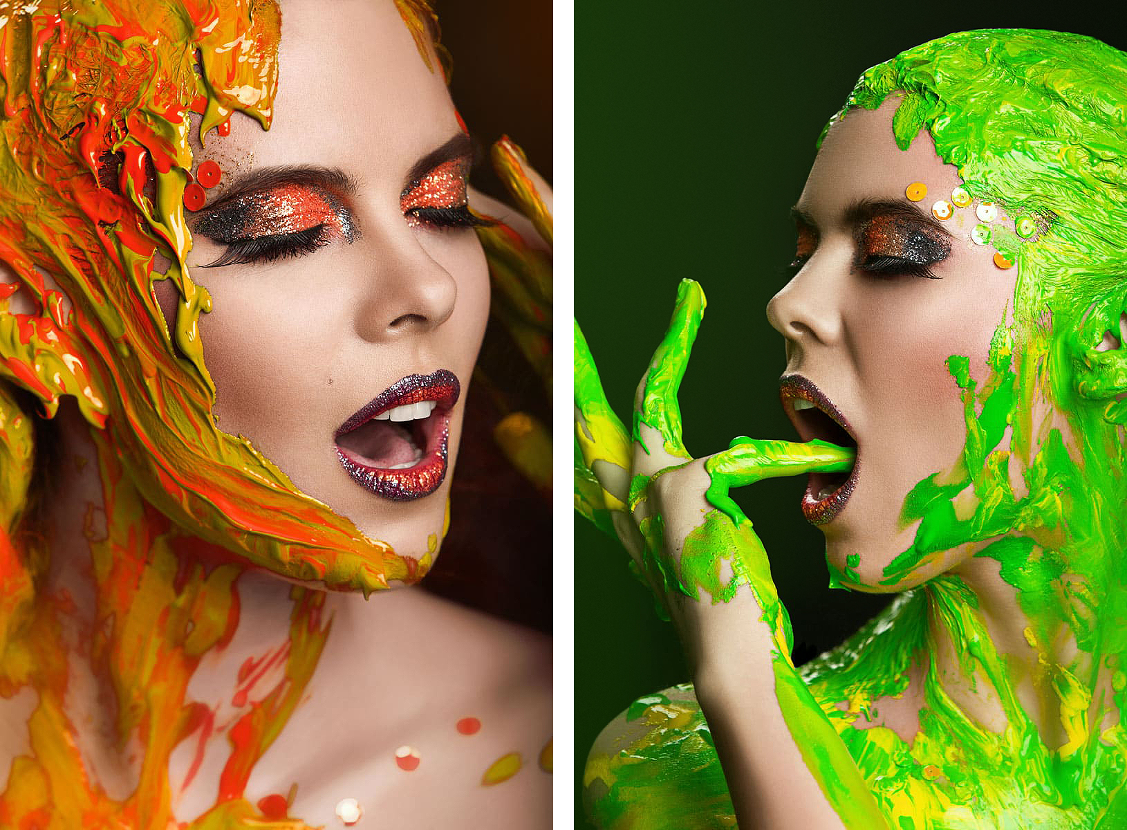 Creative beauty editorial retouch - Color Incursion  Studio Impress